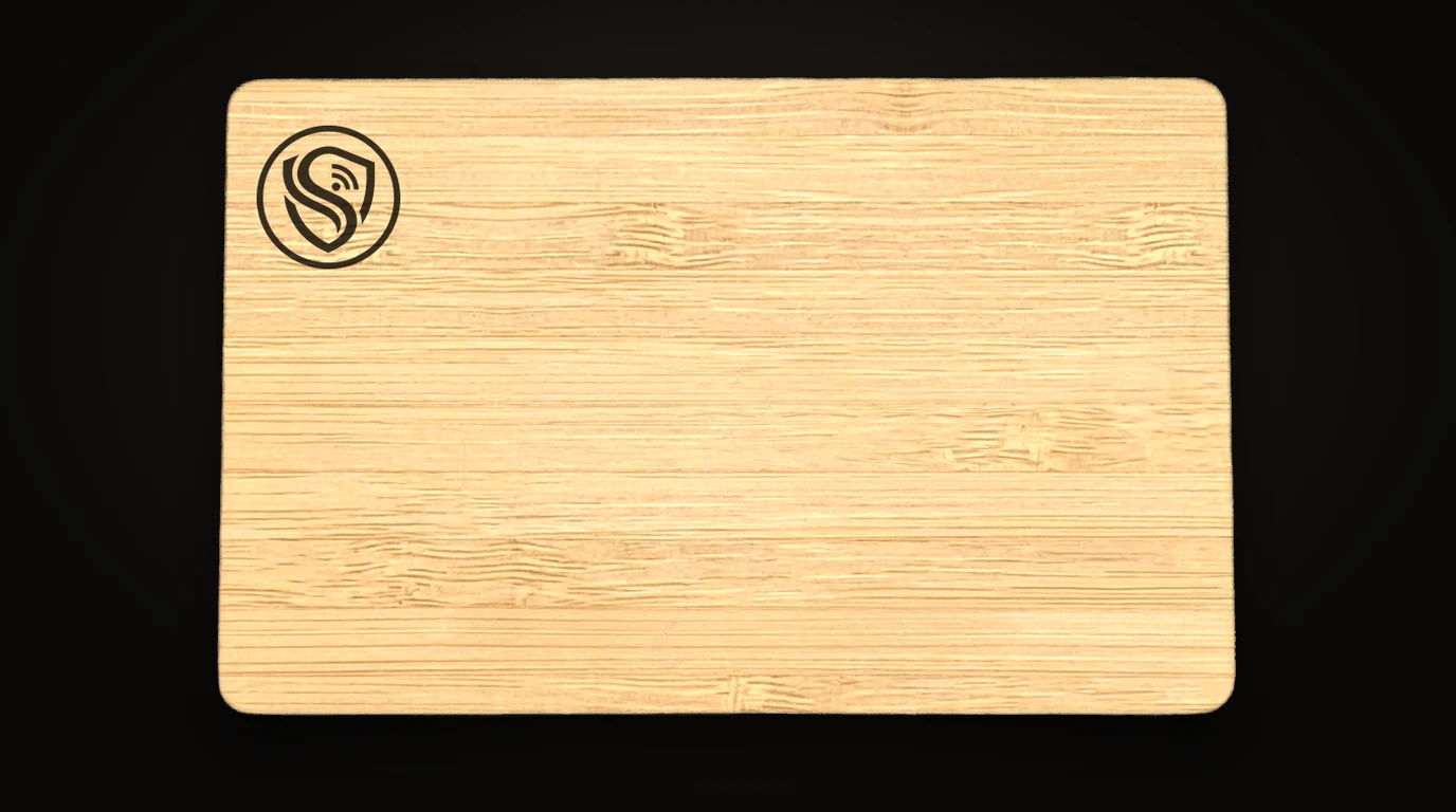 Bamboo NFC business card, laser-engraved