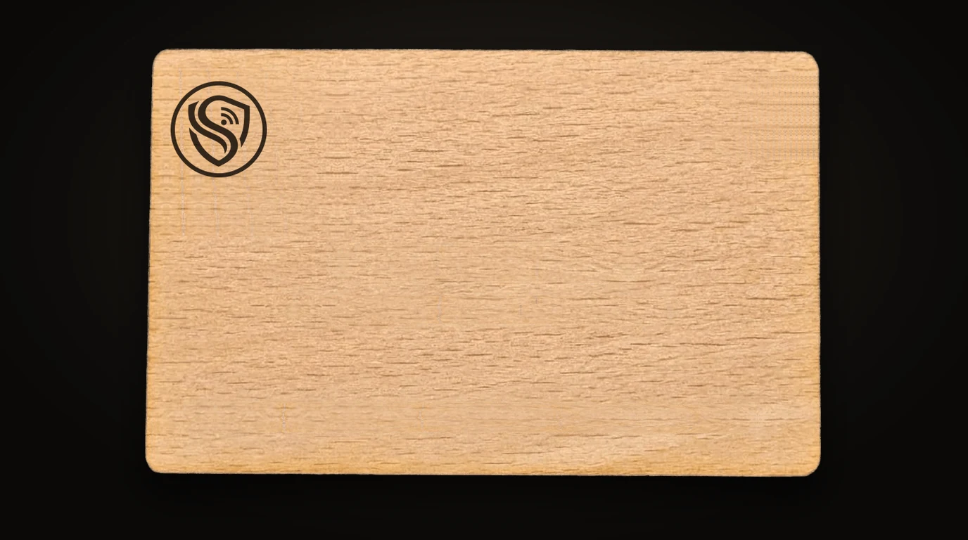 Cherry Wood NFC business card, laser-engraved